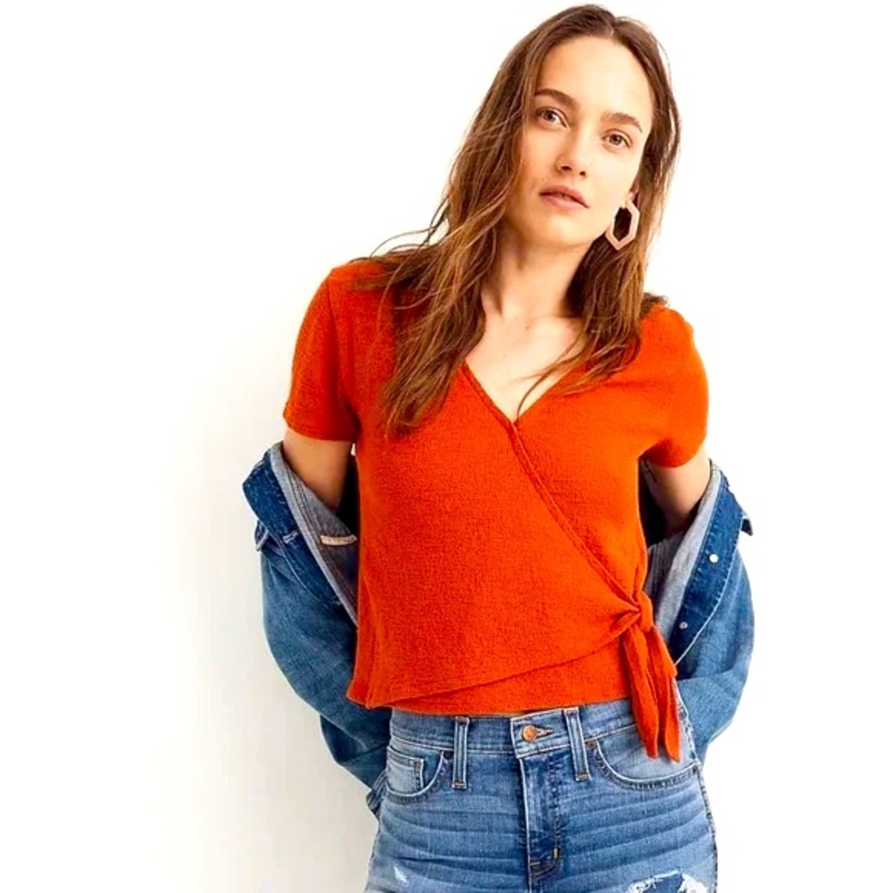 Madewell Texture & Thread Wrap Top